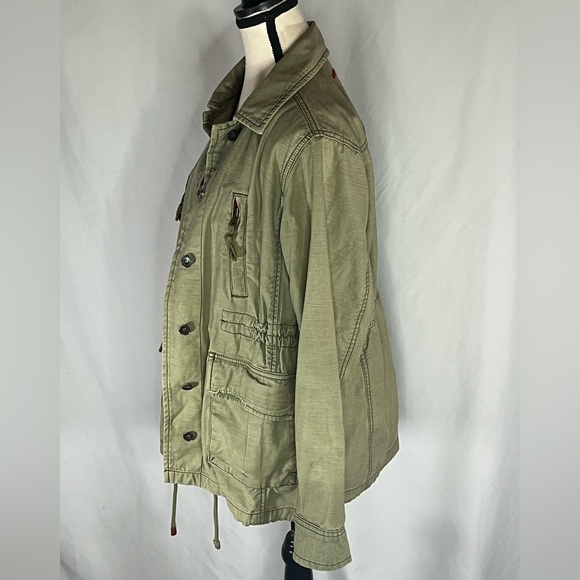 Gap (Red) Faded Olive Field Jacket Style w/Full Snap Closure - Picture 7 of 11